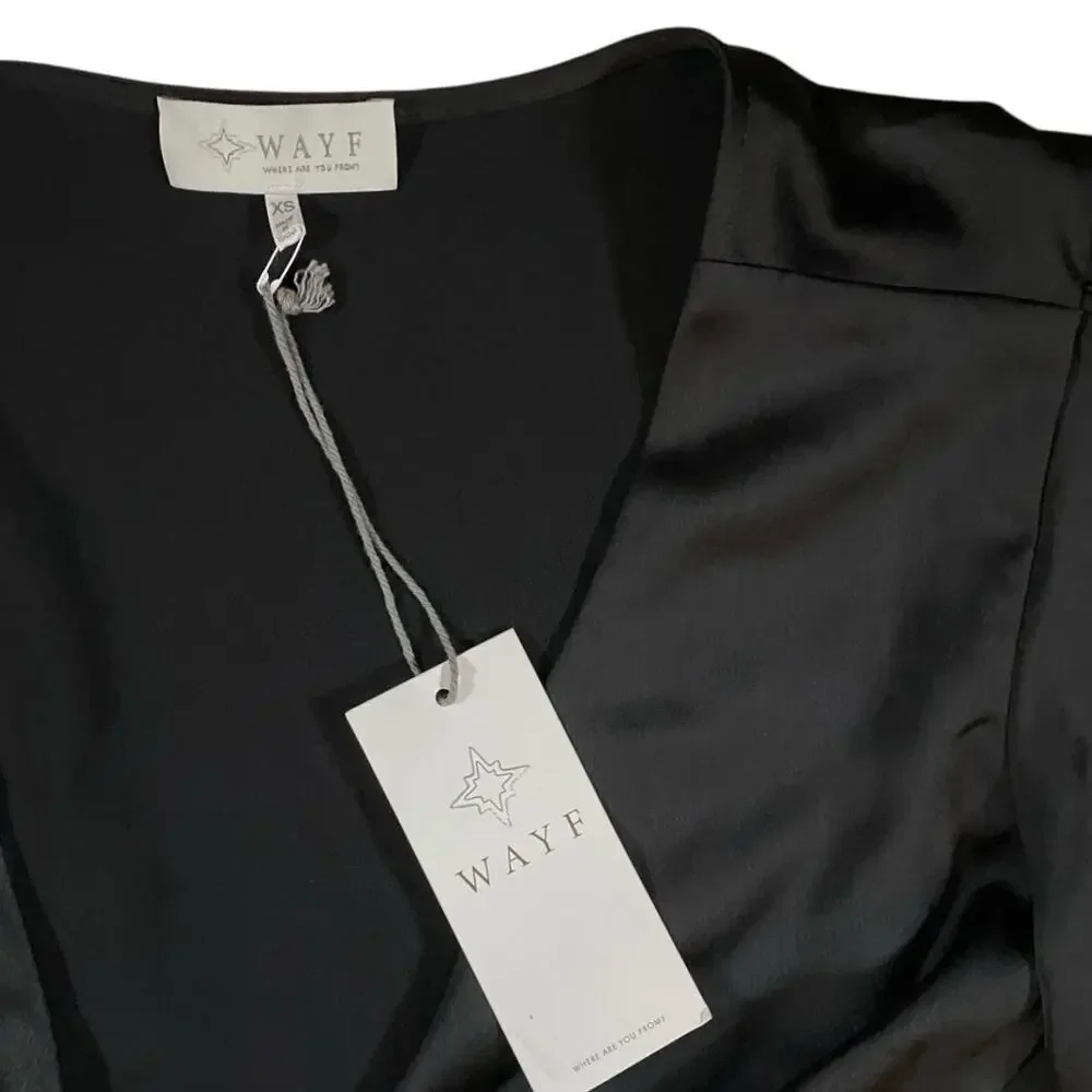 WAYF Alcott Satin Silk Knot Crop Top NWT - XS